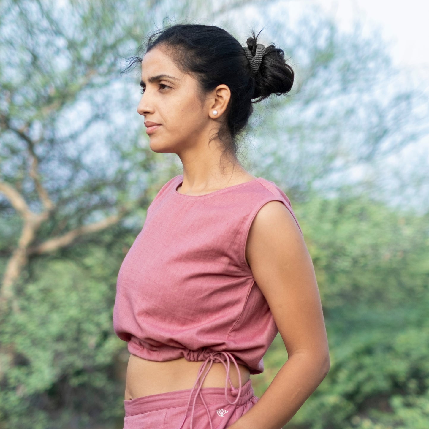 Comfortable Yoga Pink Top|ANANDA |AKISO