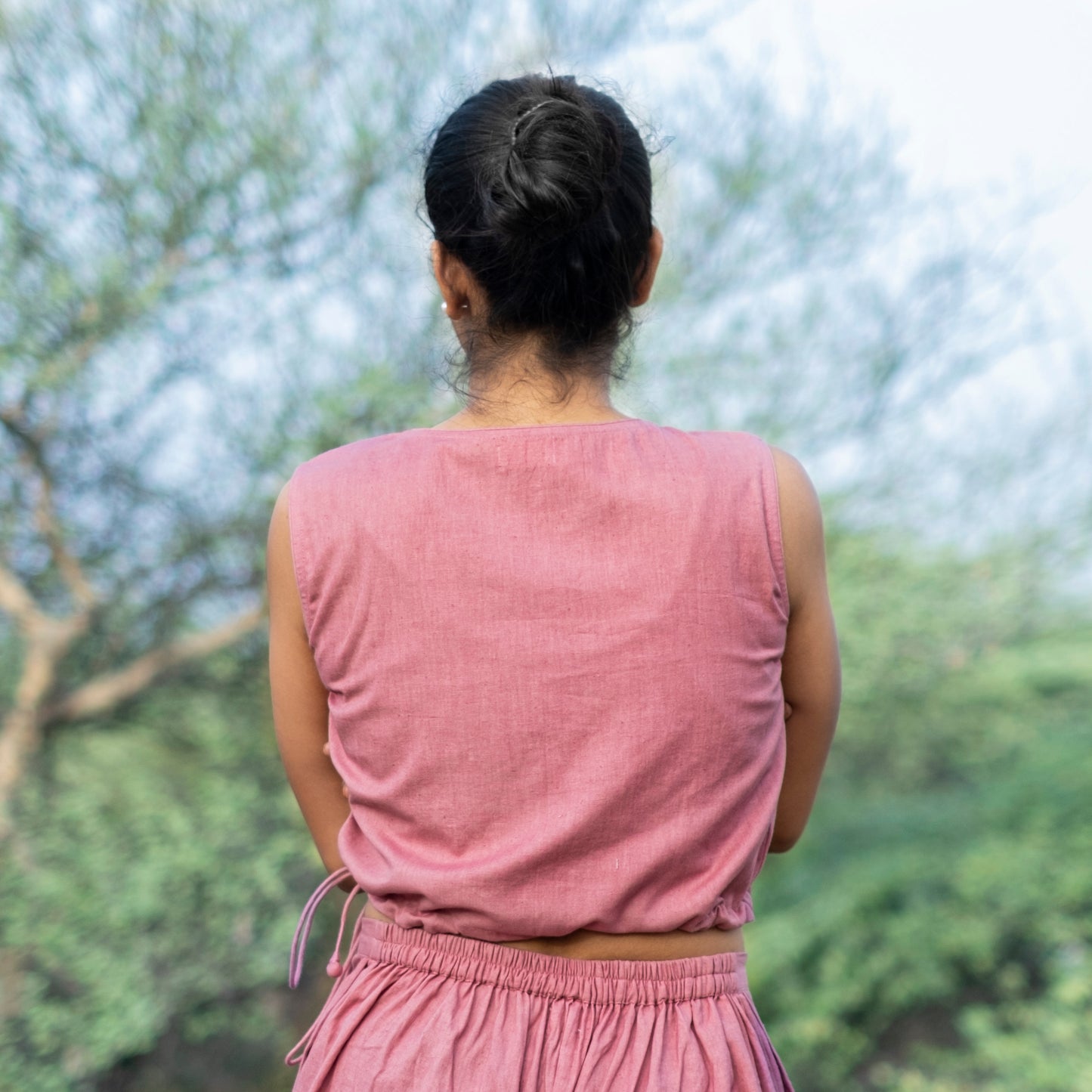 Soft Cotton Yoga Crop Top for Women's |AKISO |PINK