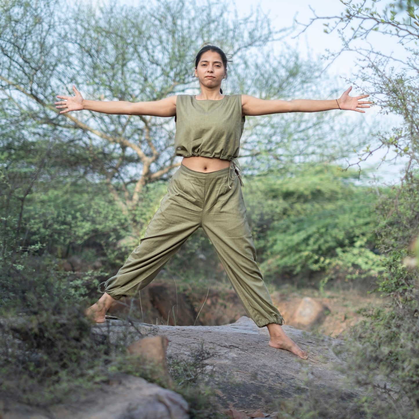 Yoga Crop Top for Women's |GREEN |AKISO |ANANDA