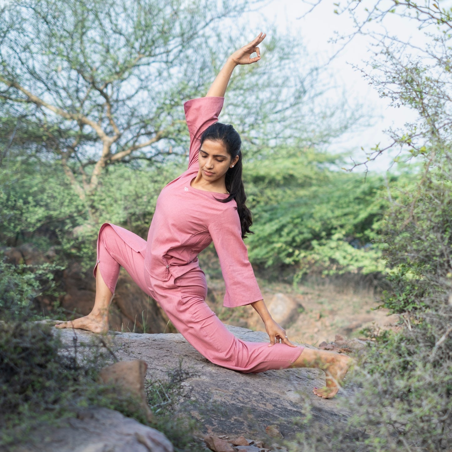 Elegant pink cotton yoga Dhoti Pants for women – Akiso