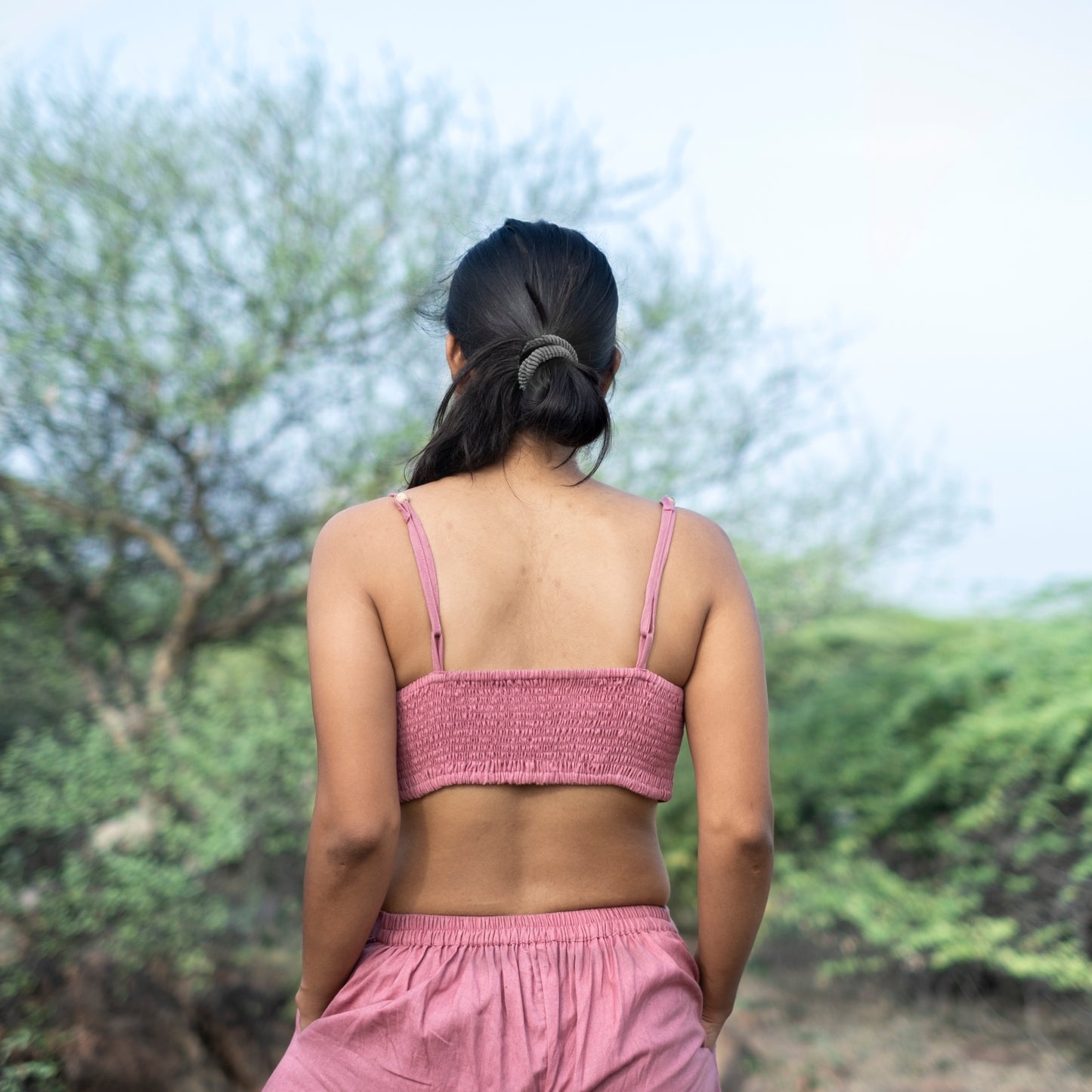 Akiso breathable yoga pants in blush pink cotton – women’s wear