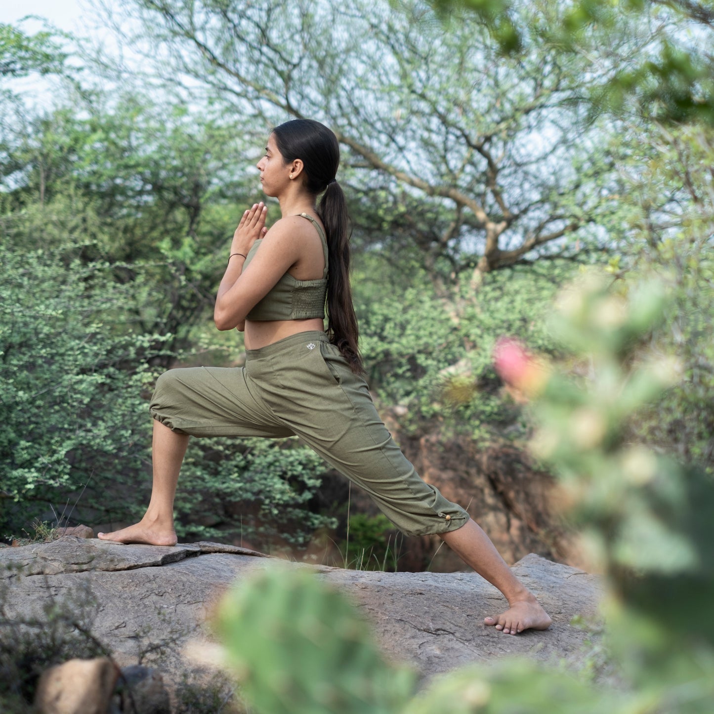 Soft cotton green yoga co-ord – women’s flow-ready fit