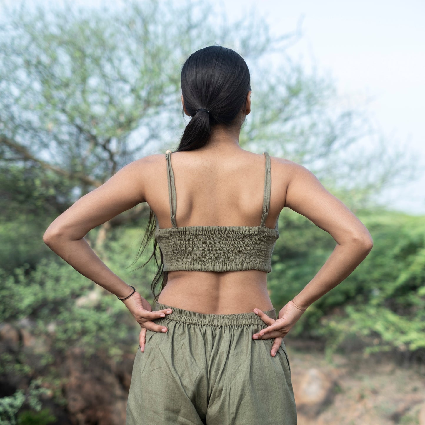 Akiso breathable green yoga top and pant set – women’s fit