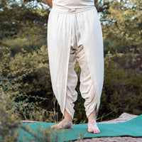 Men Cotton Yoga Pants White -Rajas