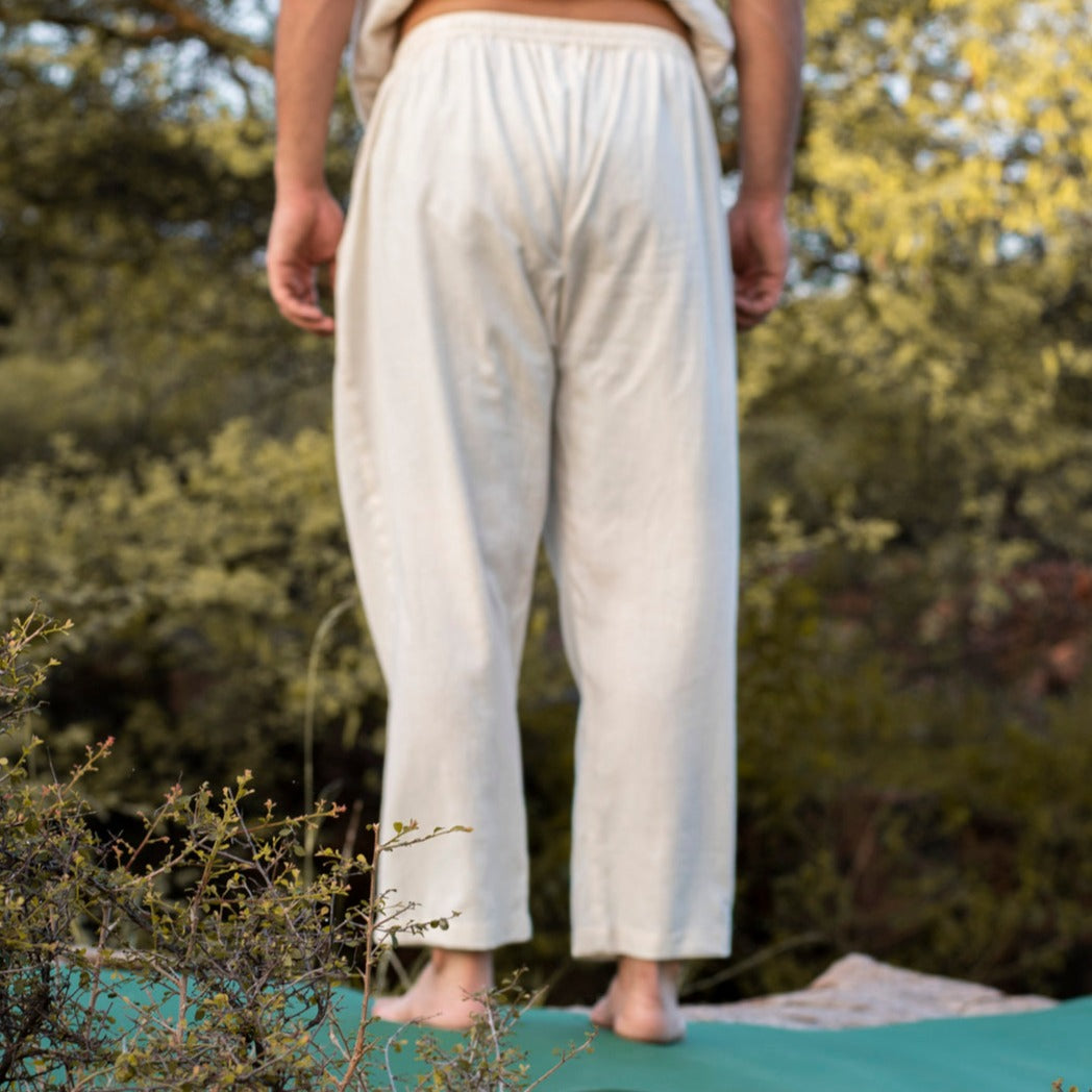 Akiso white yoga pants for men – 100% pure cotton