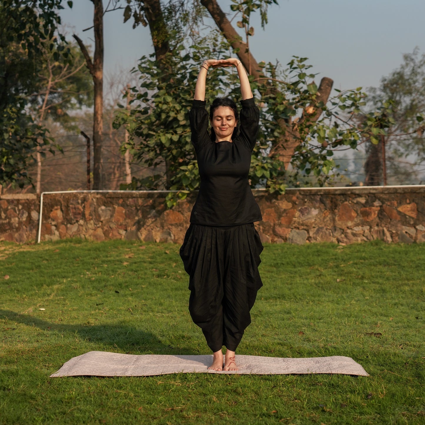 Women Cotton Yoga Top Black -Buddhi