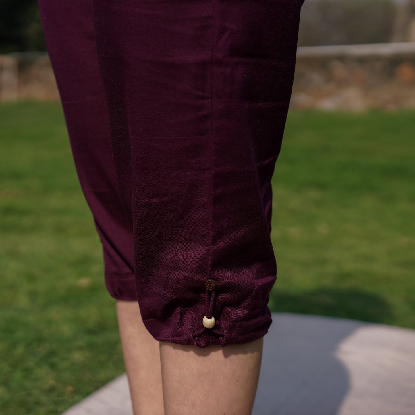 Women Cotton Yoga Pants and Yoga Top Set Purple -Apas