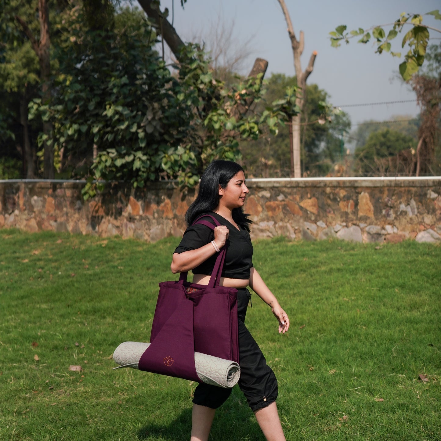 Cotton Yoga Bag Purple Brahma
