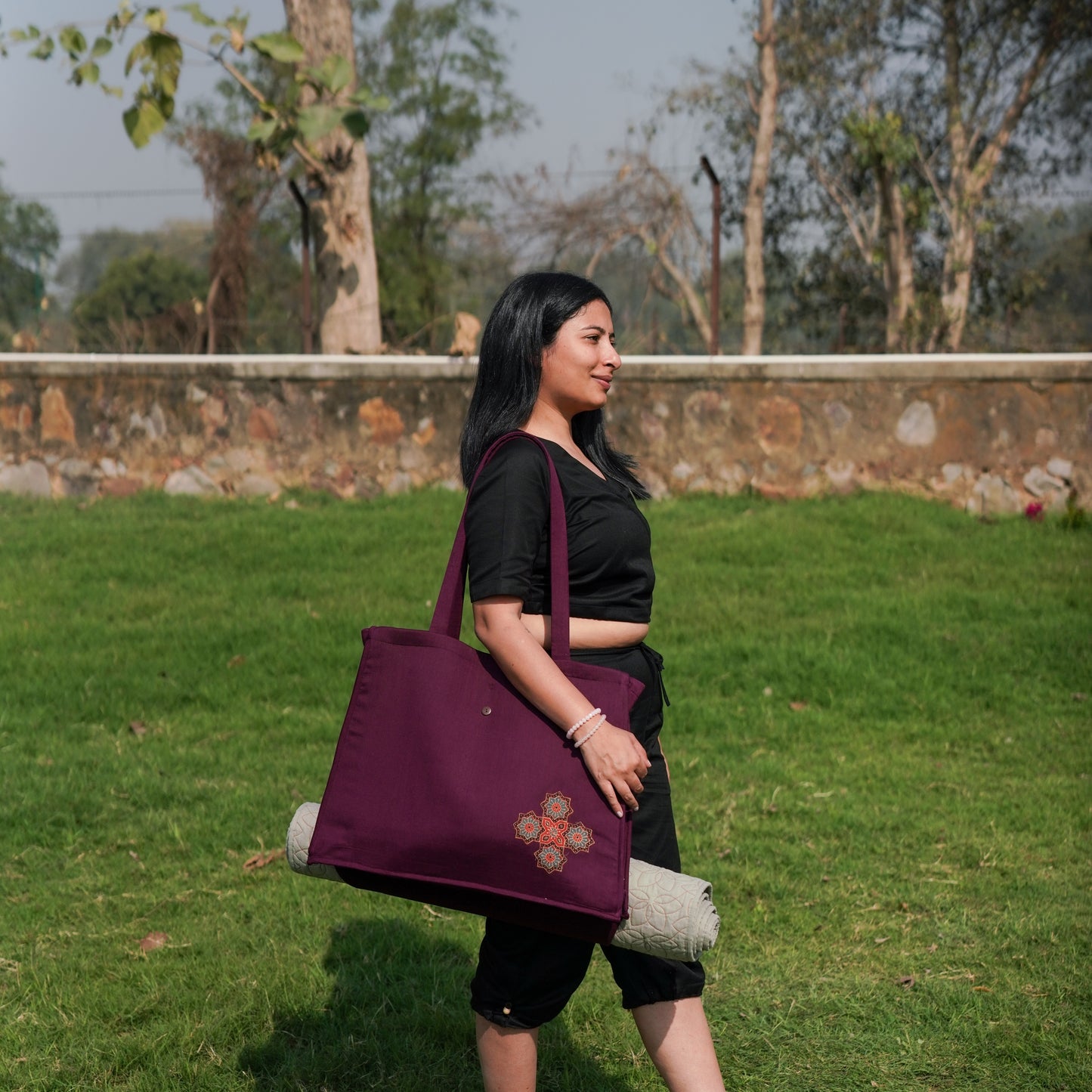 Cotton Yoga Bag Purple Brahma