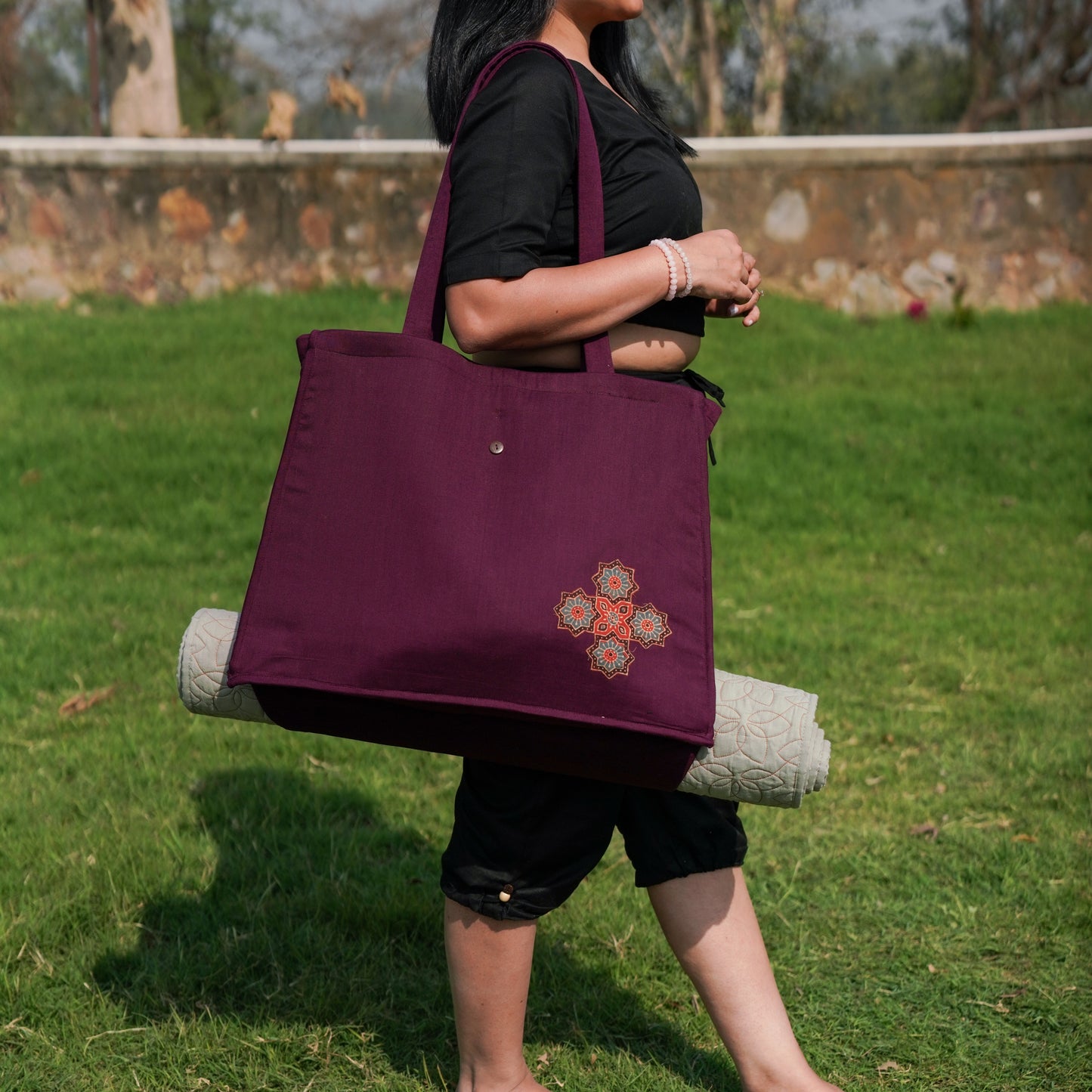 Cotton Yoga Bag Purple Brahma