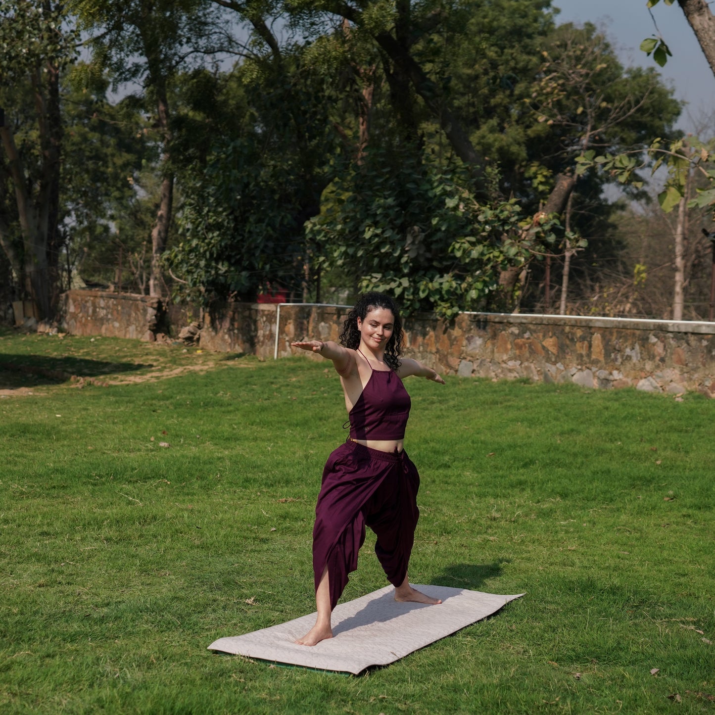 Women Cotton Yoga Pants and Yoga Top Set Purple -Akasha