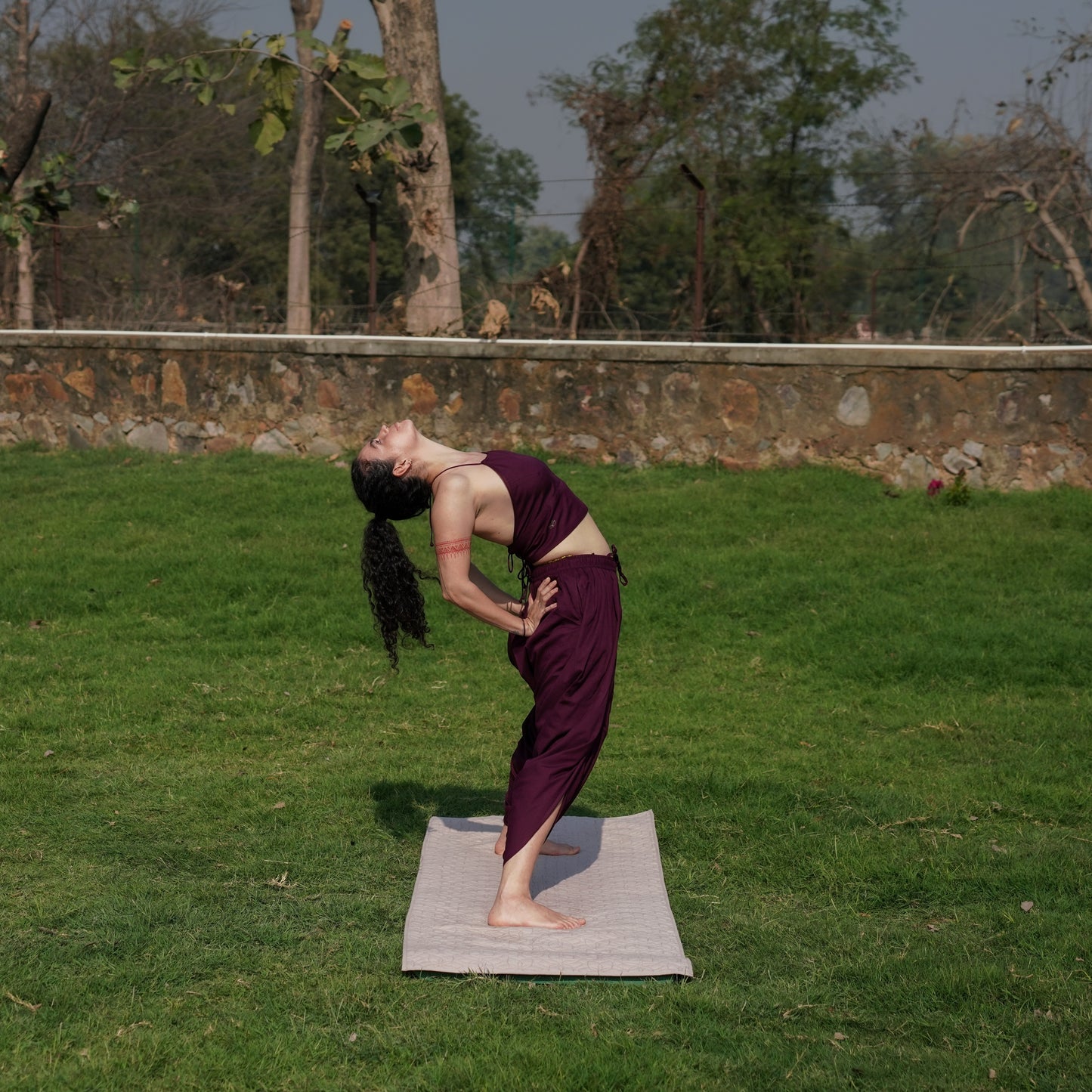 Women Cotton Yoga Pants and Yoga Top Set Purple -Akasha