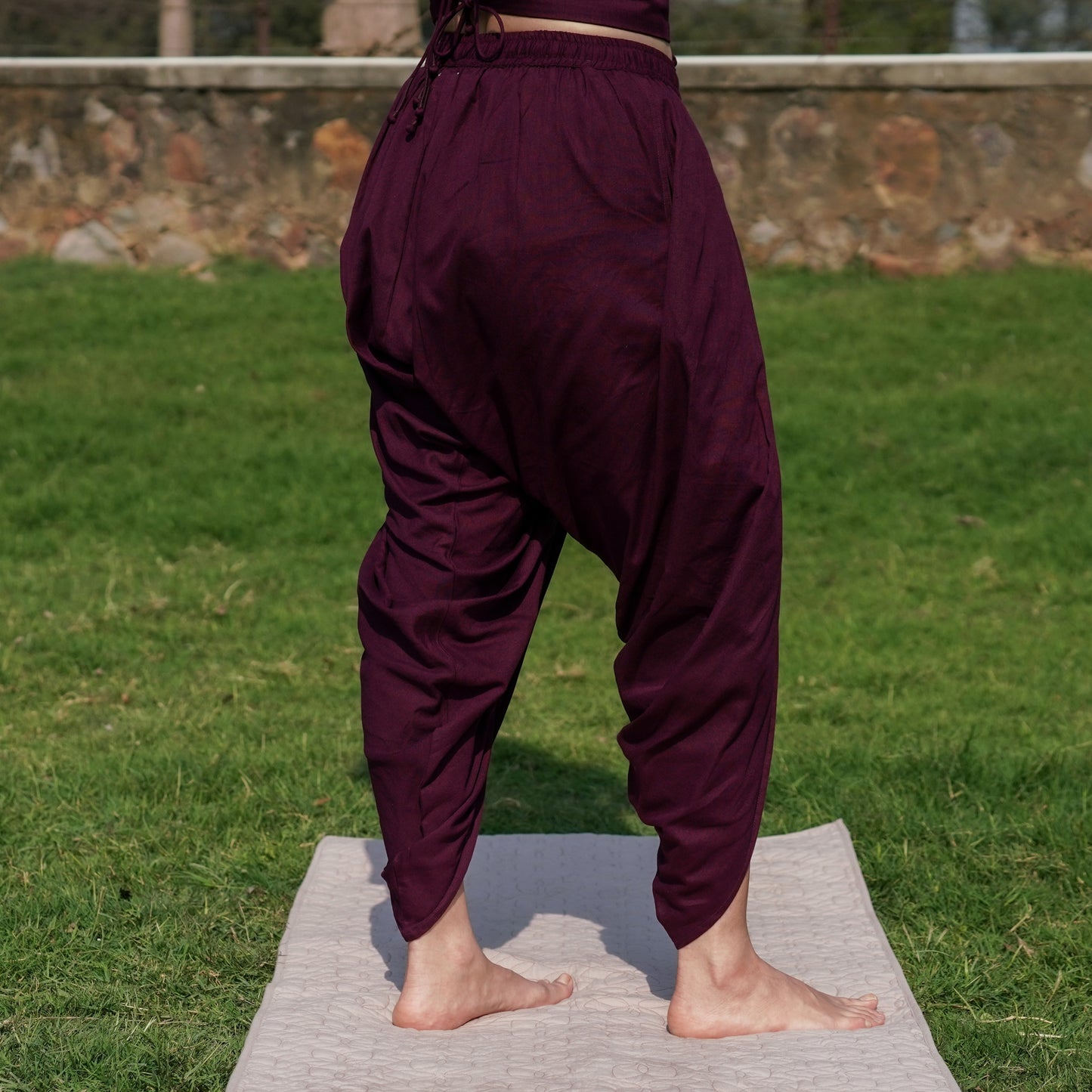 Women Cotton Yoga Pants and Yoga Top Set Purple -Akasha