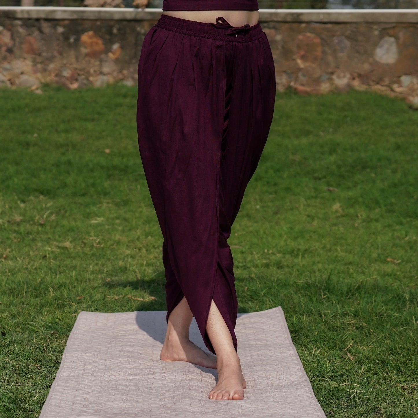 Women Cotton Yoga Pants and Yoga Top Set Purple -Akasha