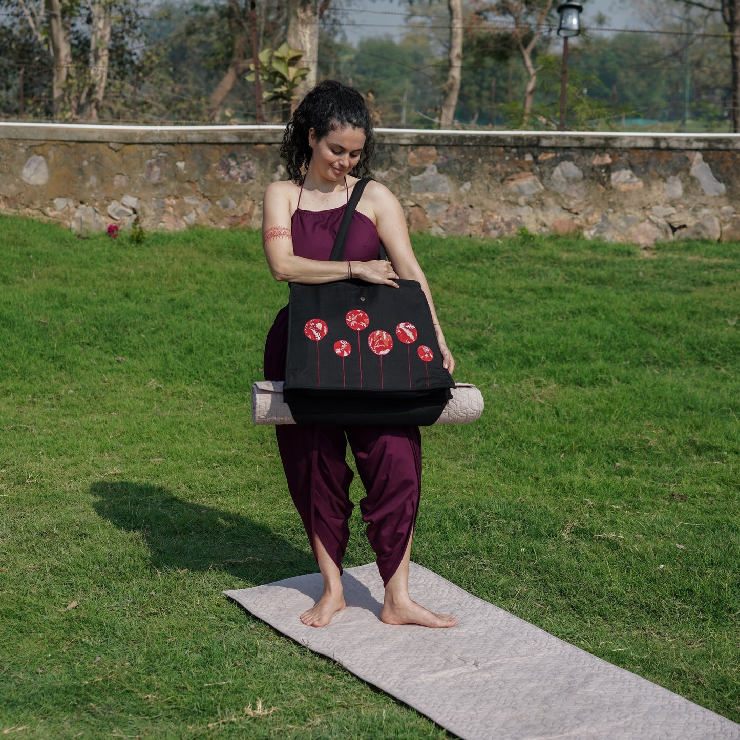 Cotton Yoga Bag Black Brahma