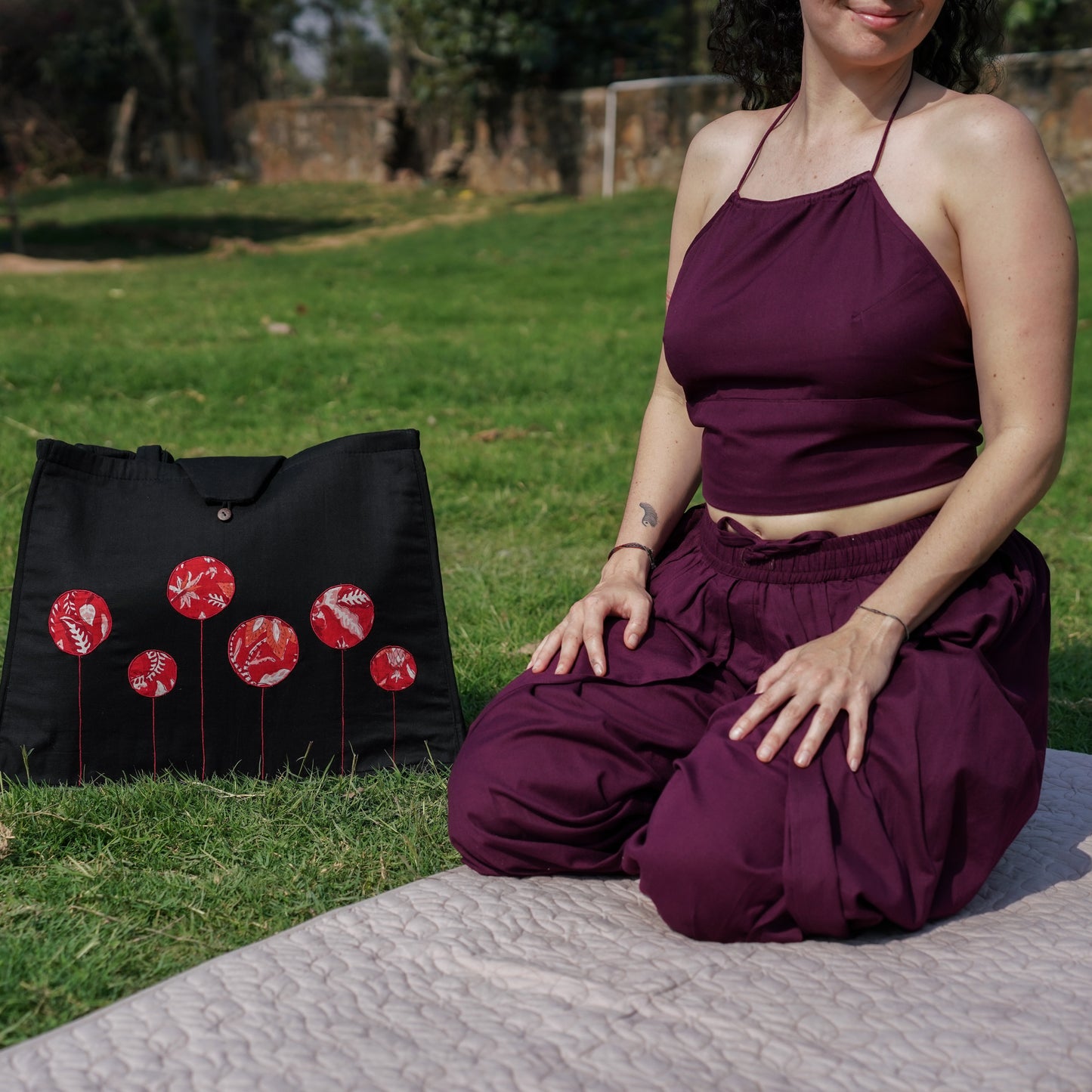 Cotton Yoga Bag Black Brahma