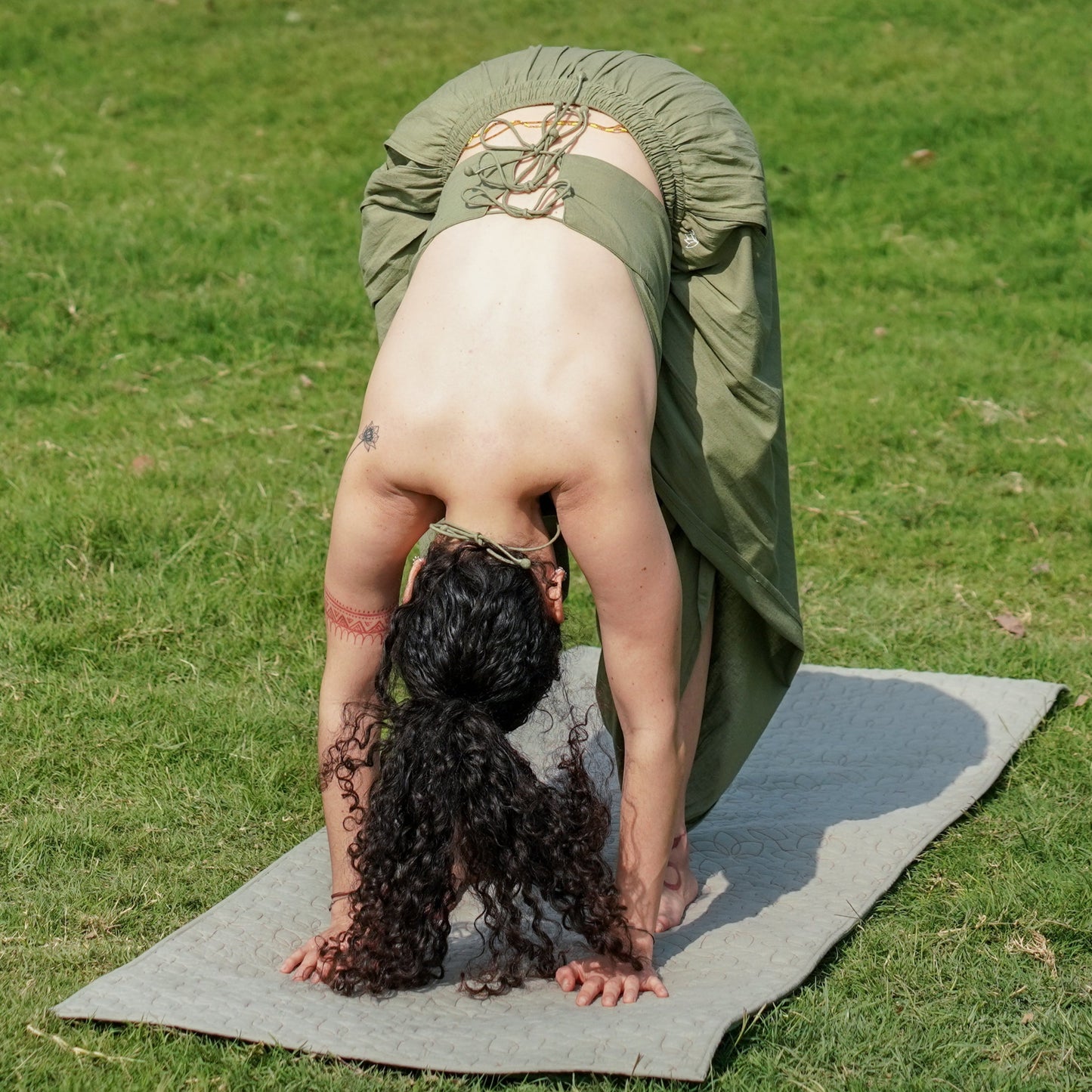 Cotton Yoga Mat in Green - Padma Yoga Mat