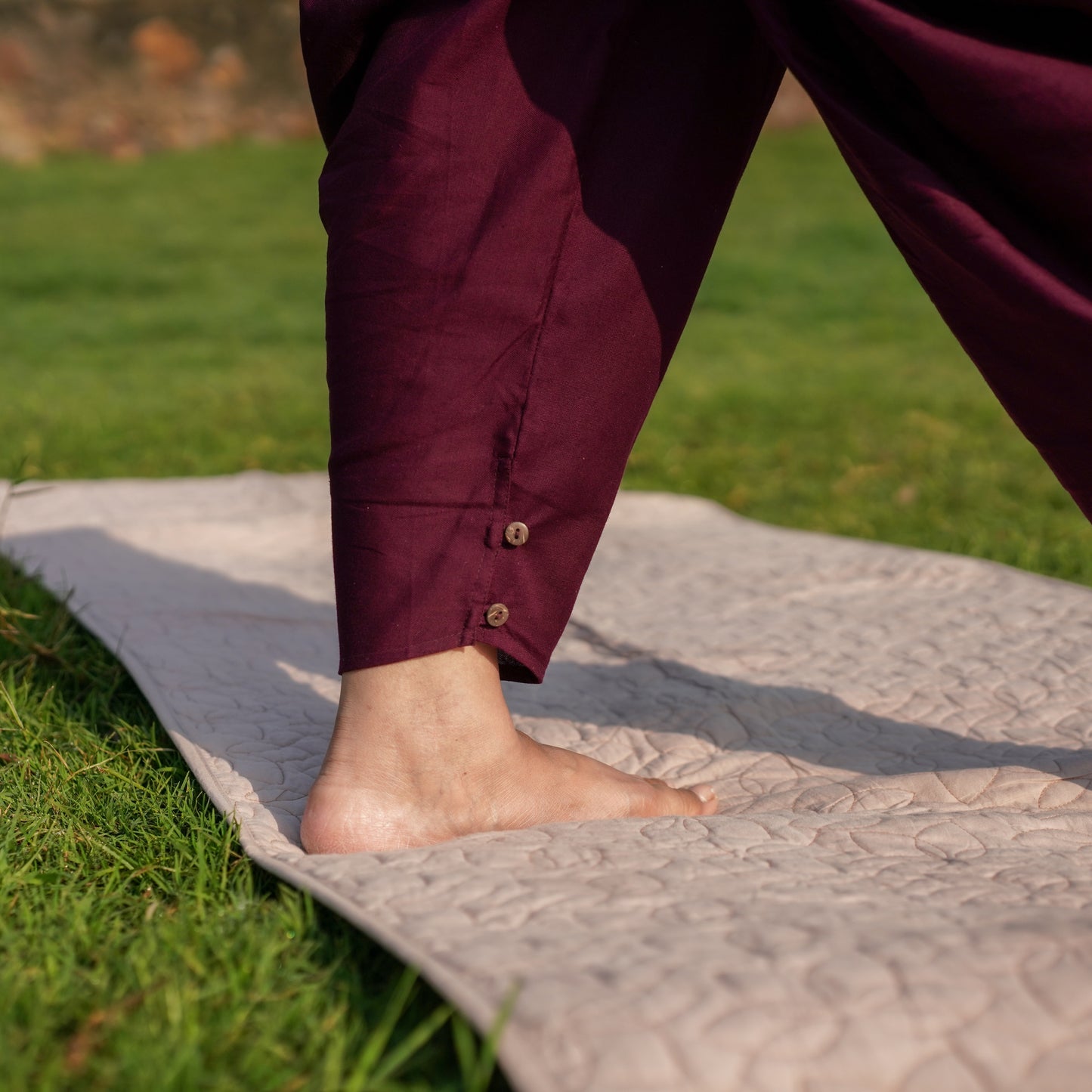 Women Cotton Yoga Pants Purple - Buddhi