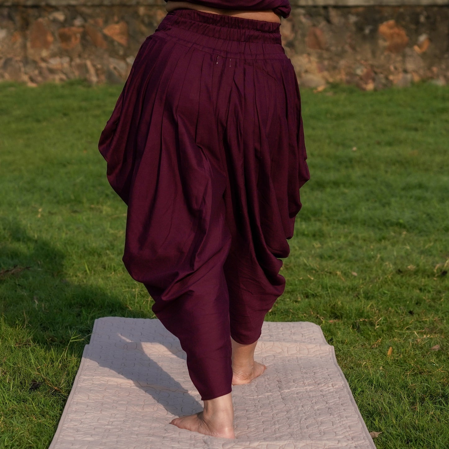 Women Cotton Yoga Pants Purple - Buddhi