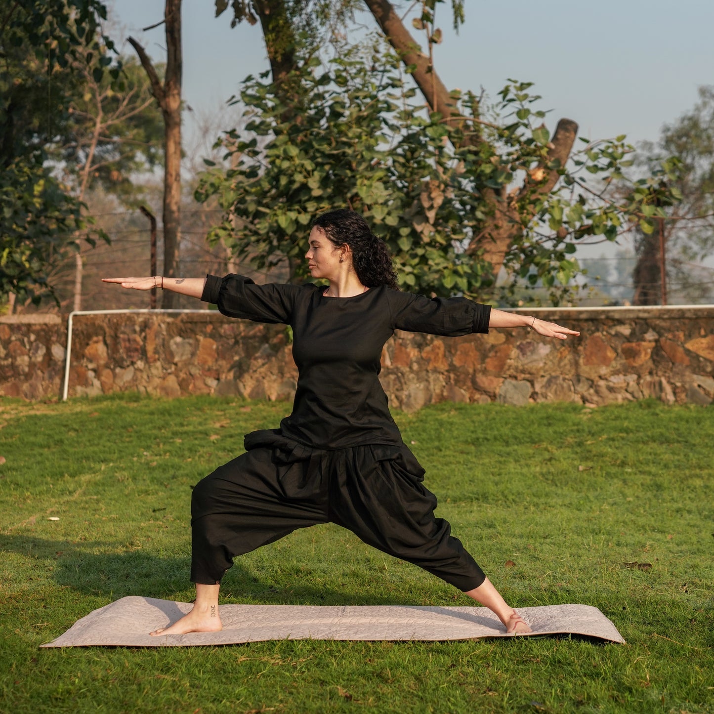 Women Cotton Yoga Top Black -Buddhi