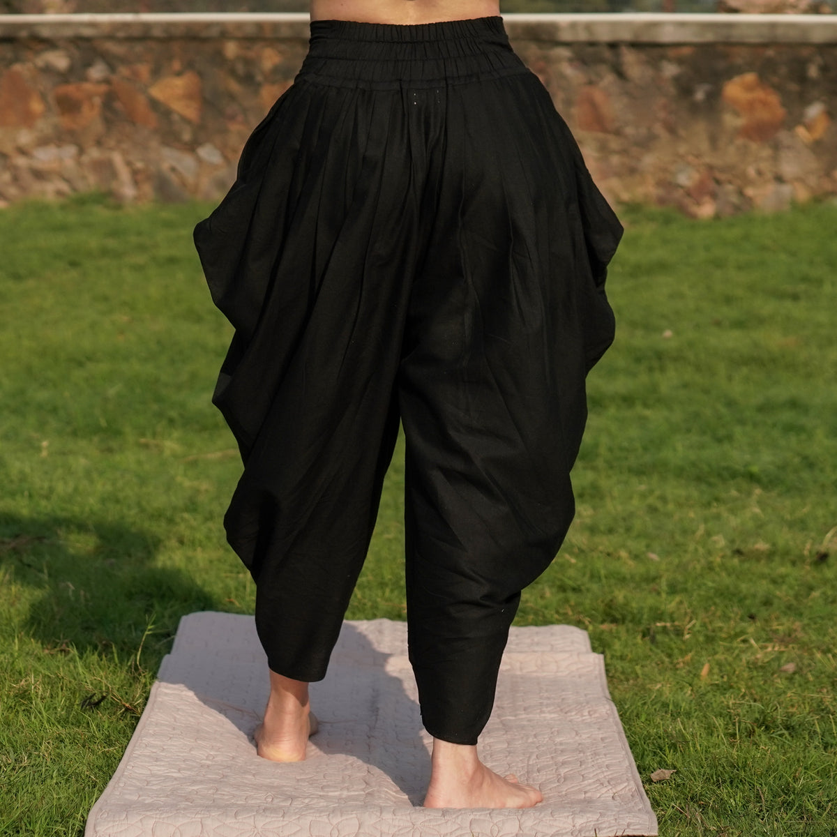Women Cotton Yoga Pants Black -Buddhi — view 3