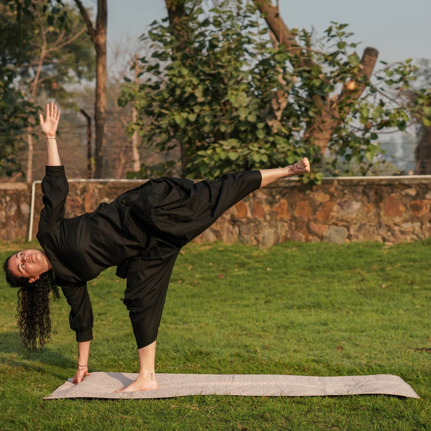 Women Cotton Yoga Top Black -Buddhi