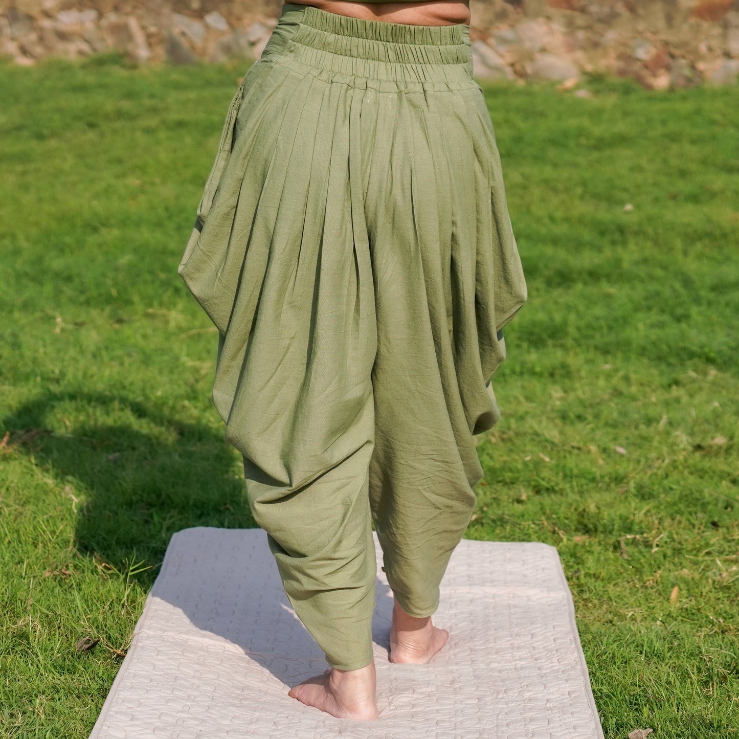 Women Cotton Yoga Pants and Yoga Top Set Green -Buddhi