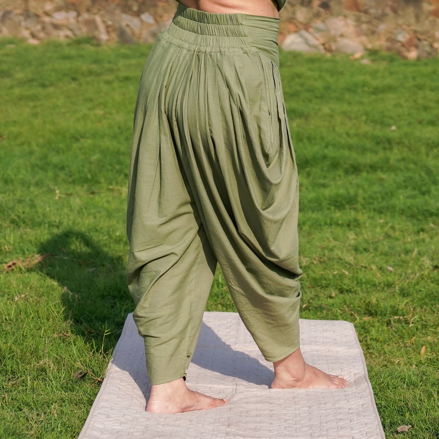 Women Cotton Yoga Pants and Yoga Top Set Green -Buddhi