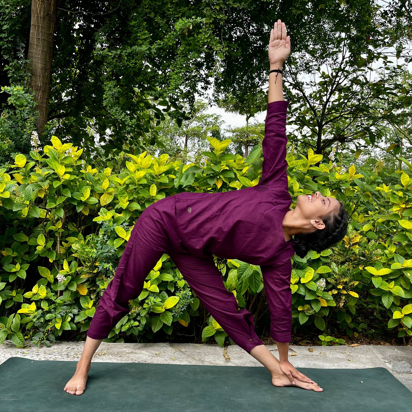 Women Cotton Yoga top Purple |AKISO