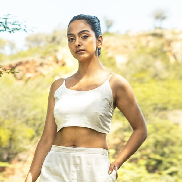 Women Cotton Yoga Top White -Prana — view 4