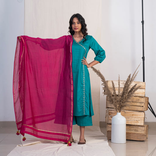 Pink Chanderi Dupatta
