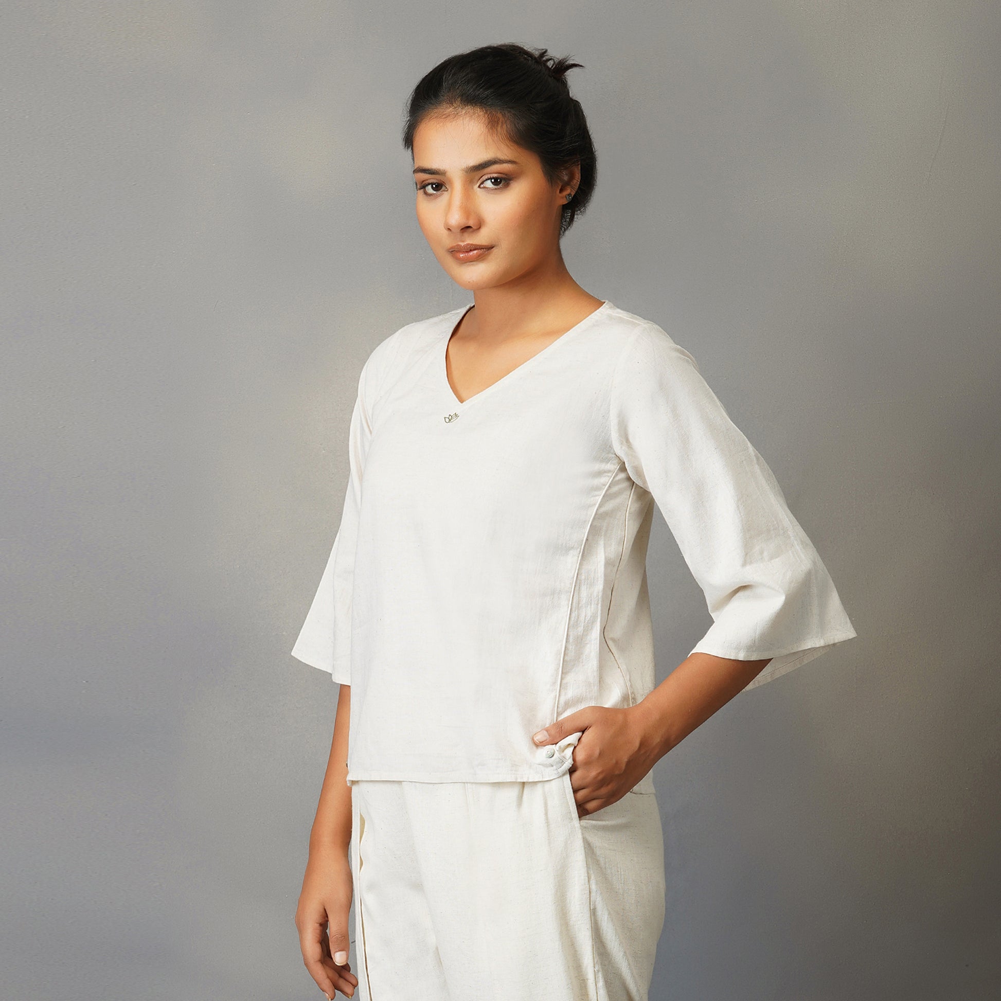 White Cotton Yoga Clothes for Women |AKISO