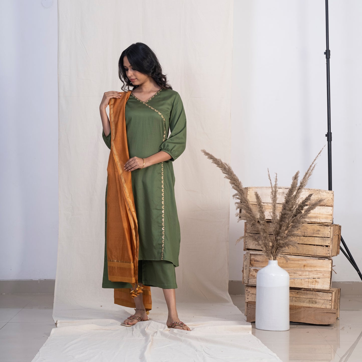 Gold Chanderi Dupatta