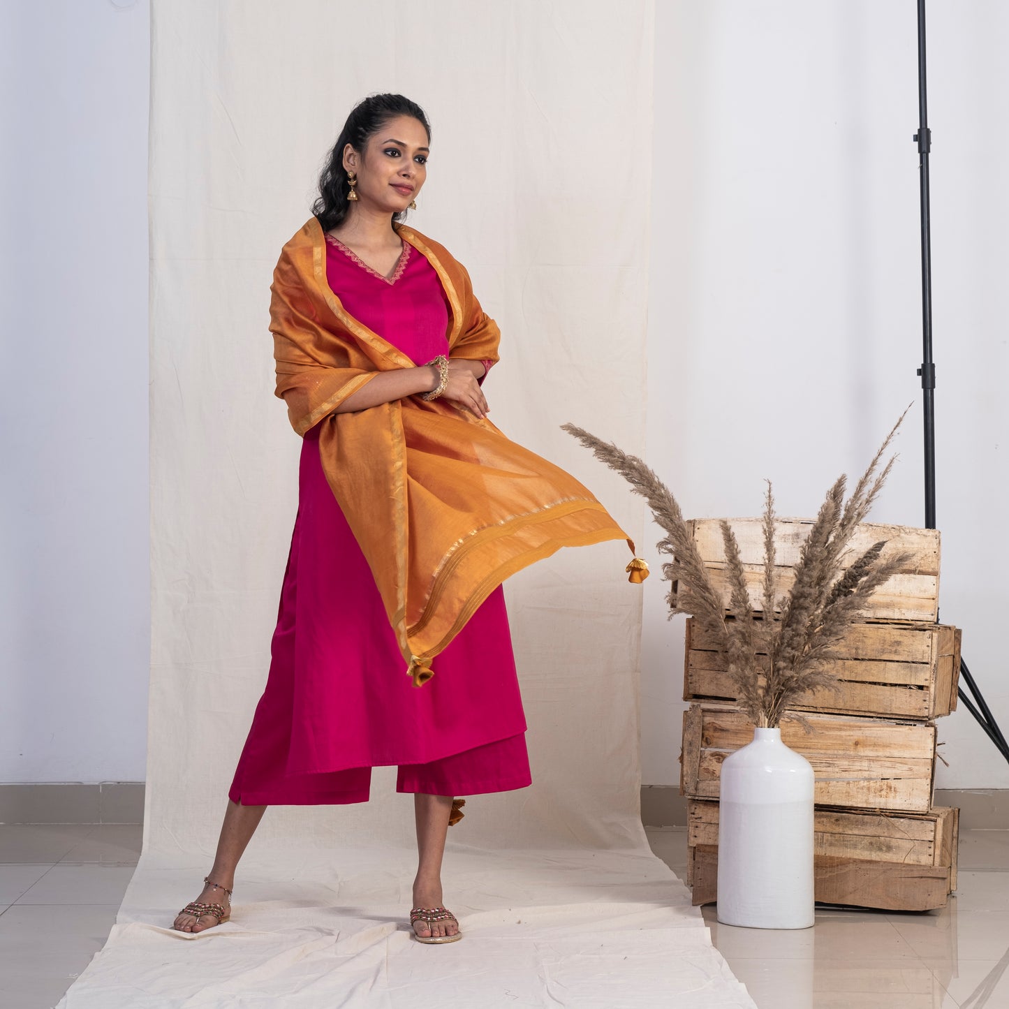 Gold Chanderi Dupatta