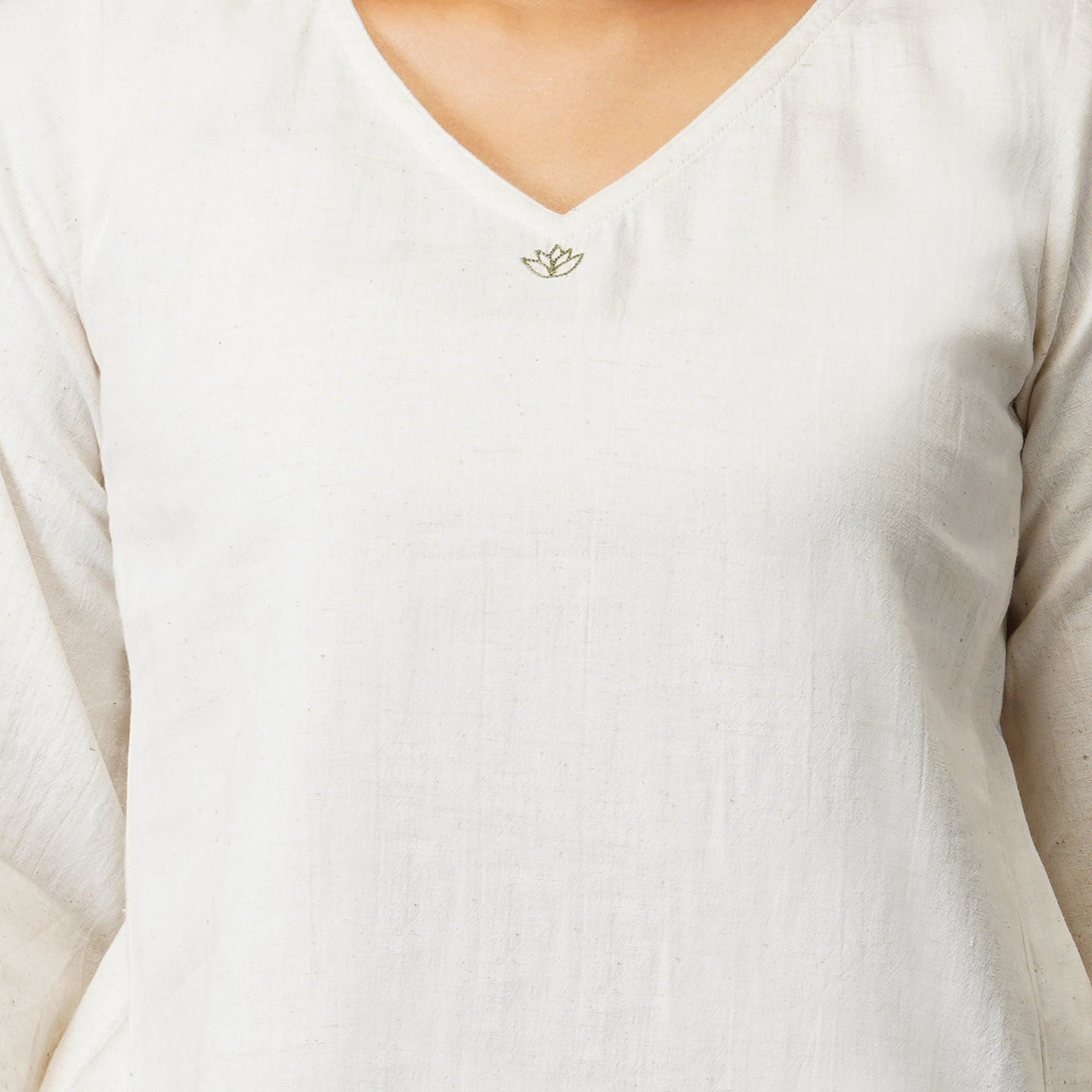 Akiso | Women V Kneck White Cotton Top |CHANDRA