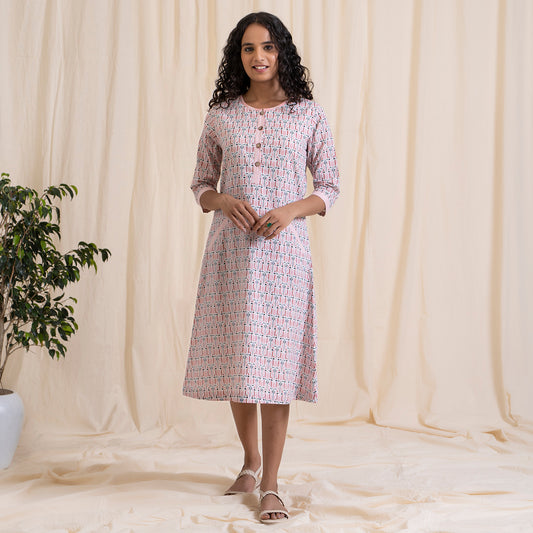 Pink Tribal Print Sherbet Dress