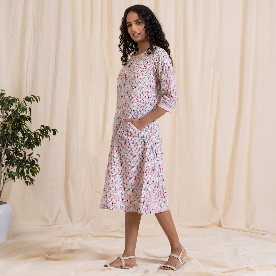 Pink Tribal Print Sherbet Dress