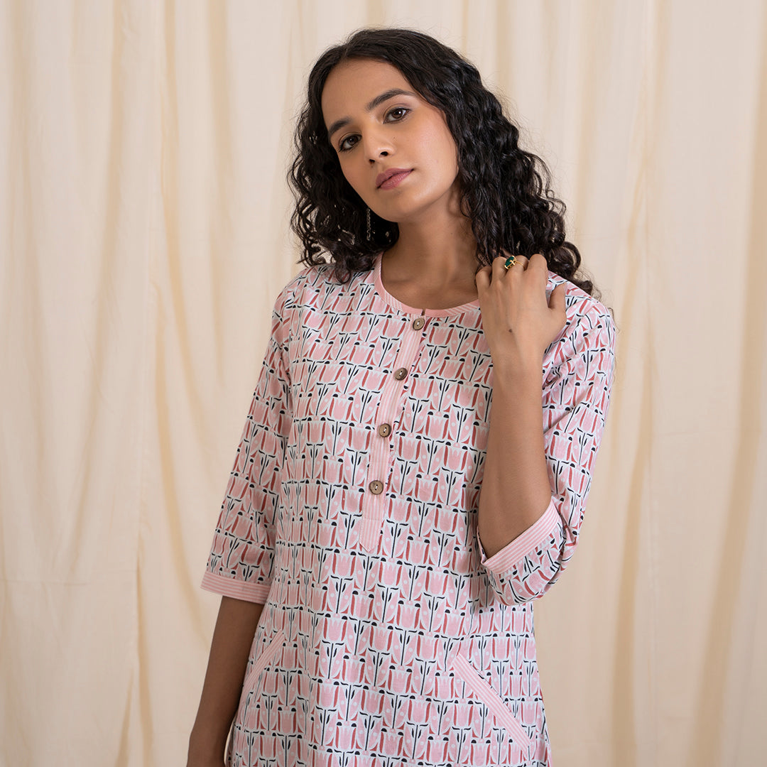 Pink Tribal Print Sherbet Dress