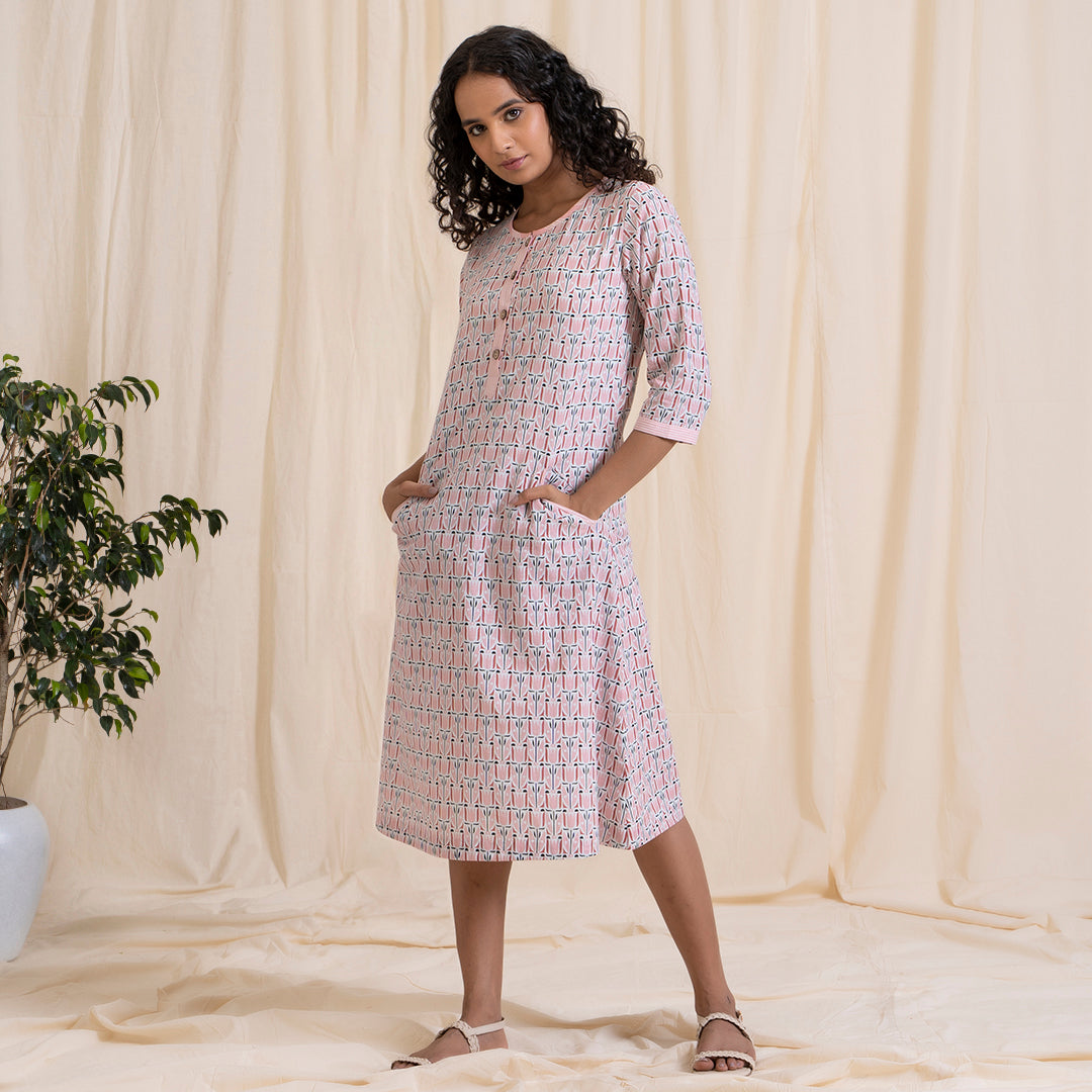 Pink Tribal Print Sherbet Dress