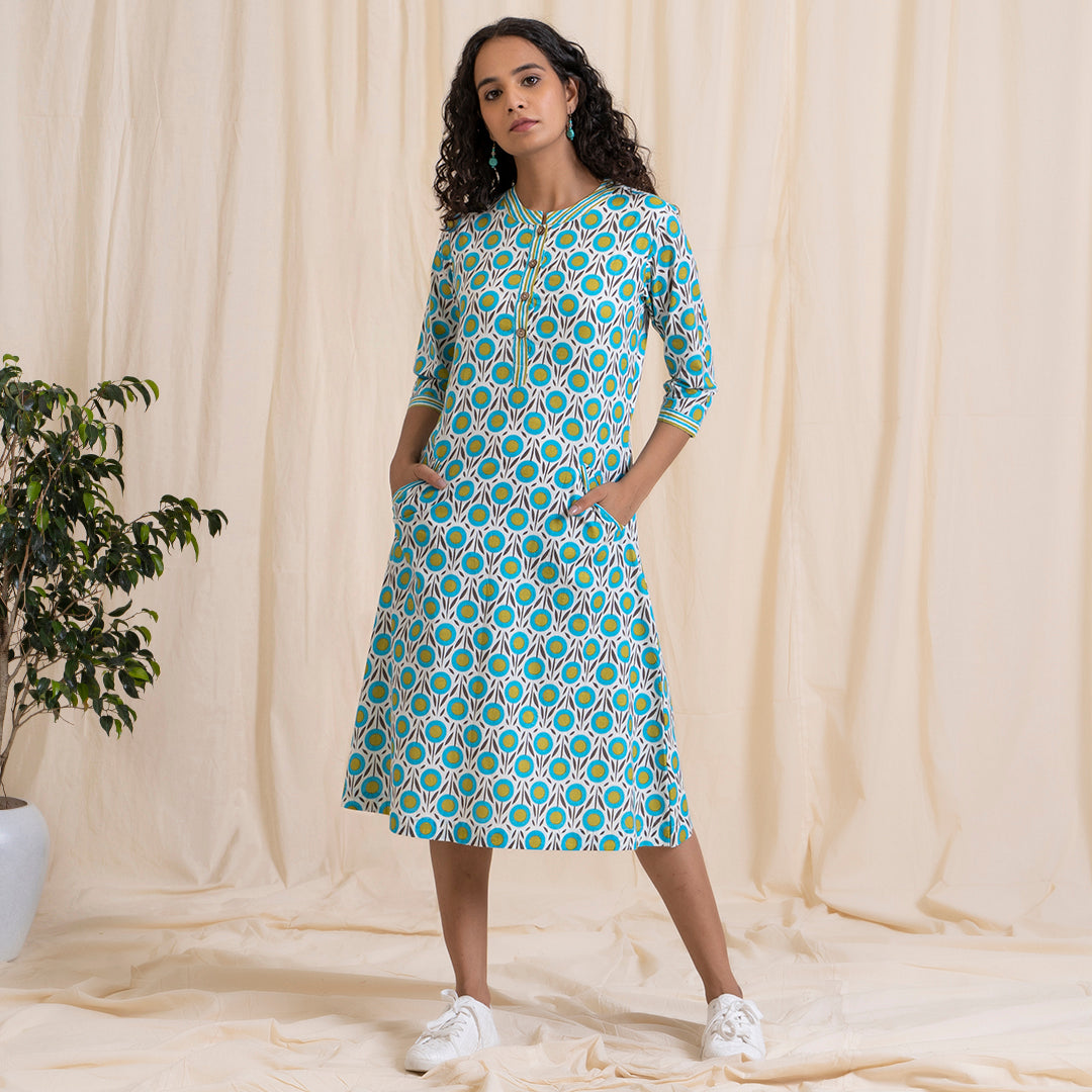 Blue Green Sherbet Dress