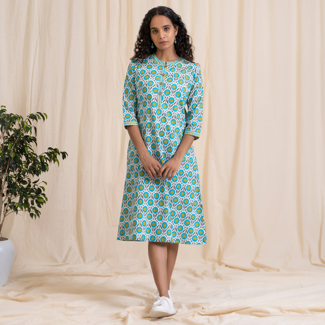 Blue Green Sherbet Dress