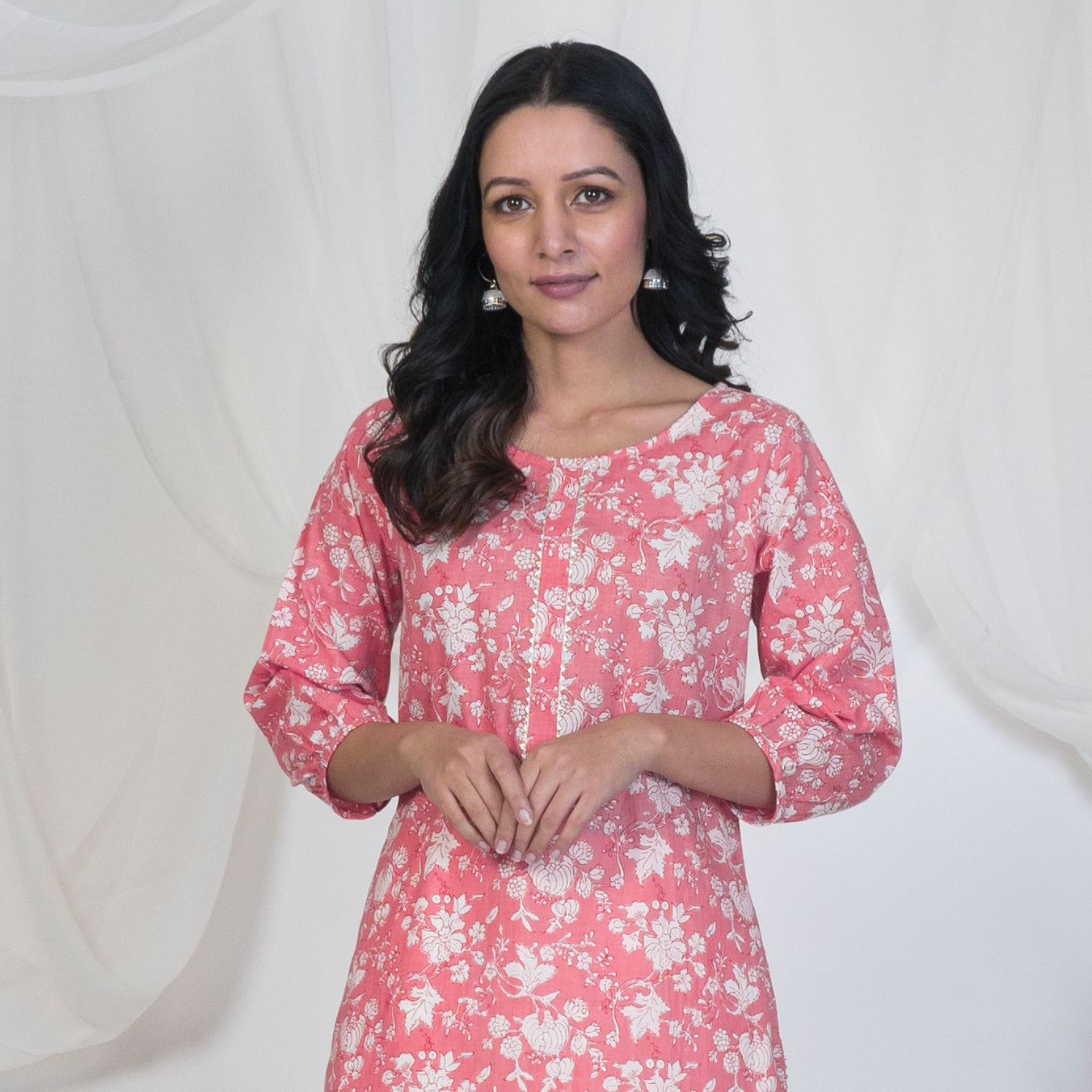 Pink Puff Sleeve Spring Kurta