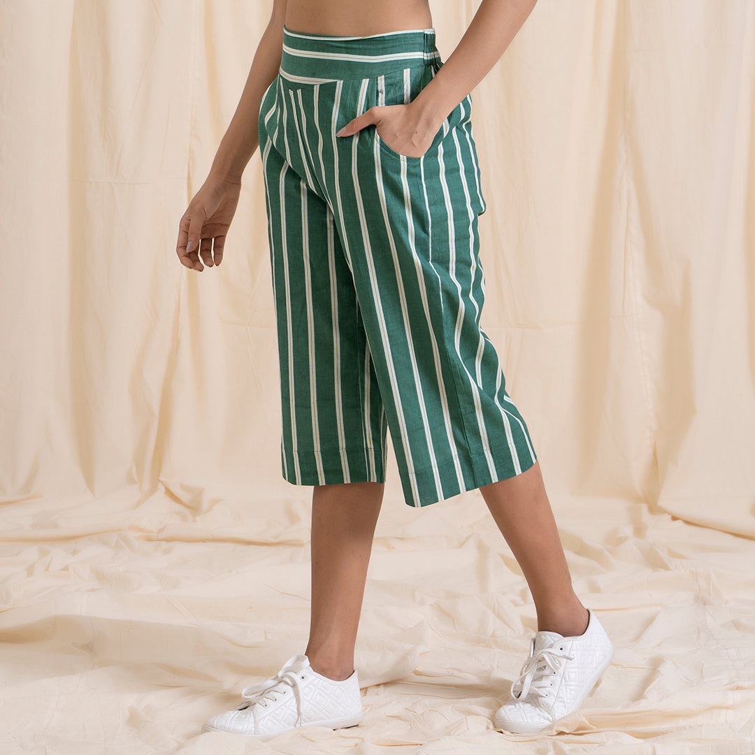 Culottes - Green Stripes