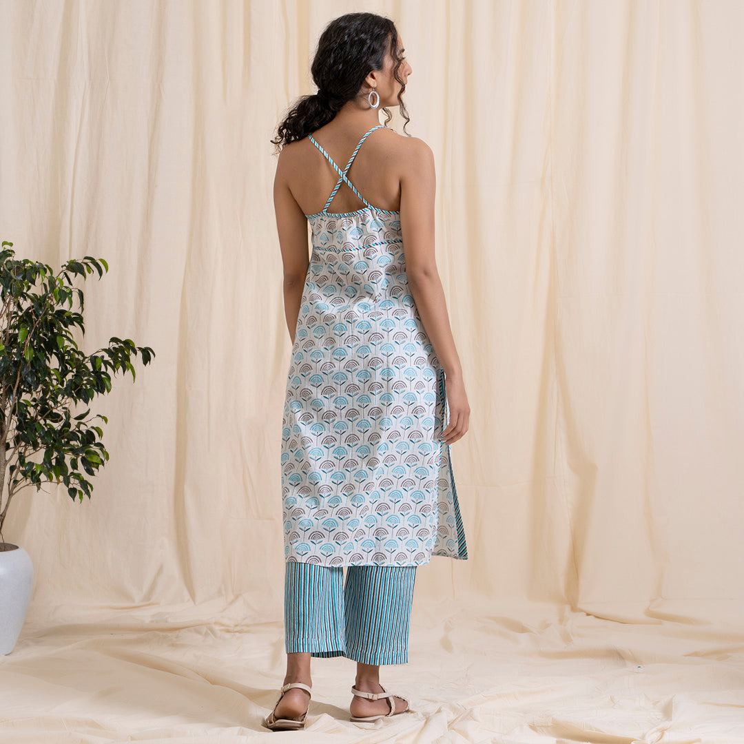 Blue Grey Spaghetti Kurta