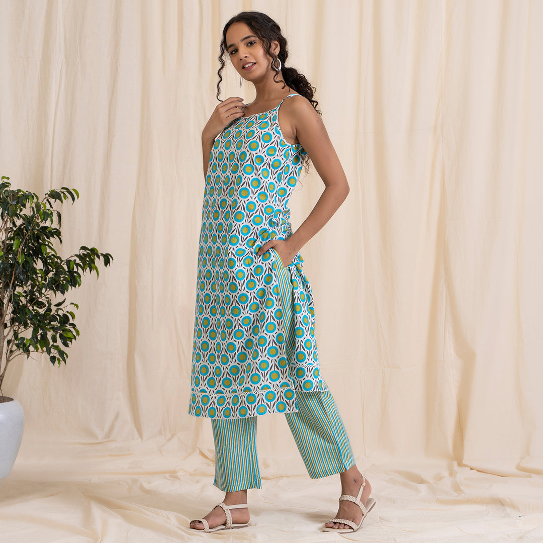 Blue Green Easy Peasy Kurta