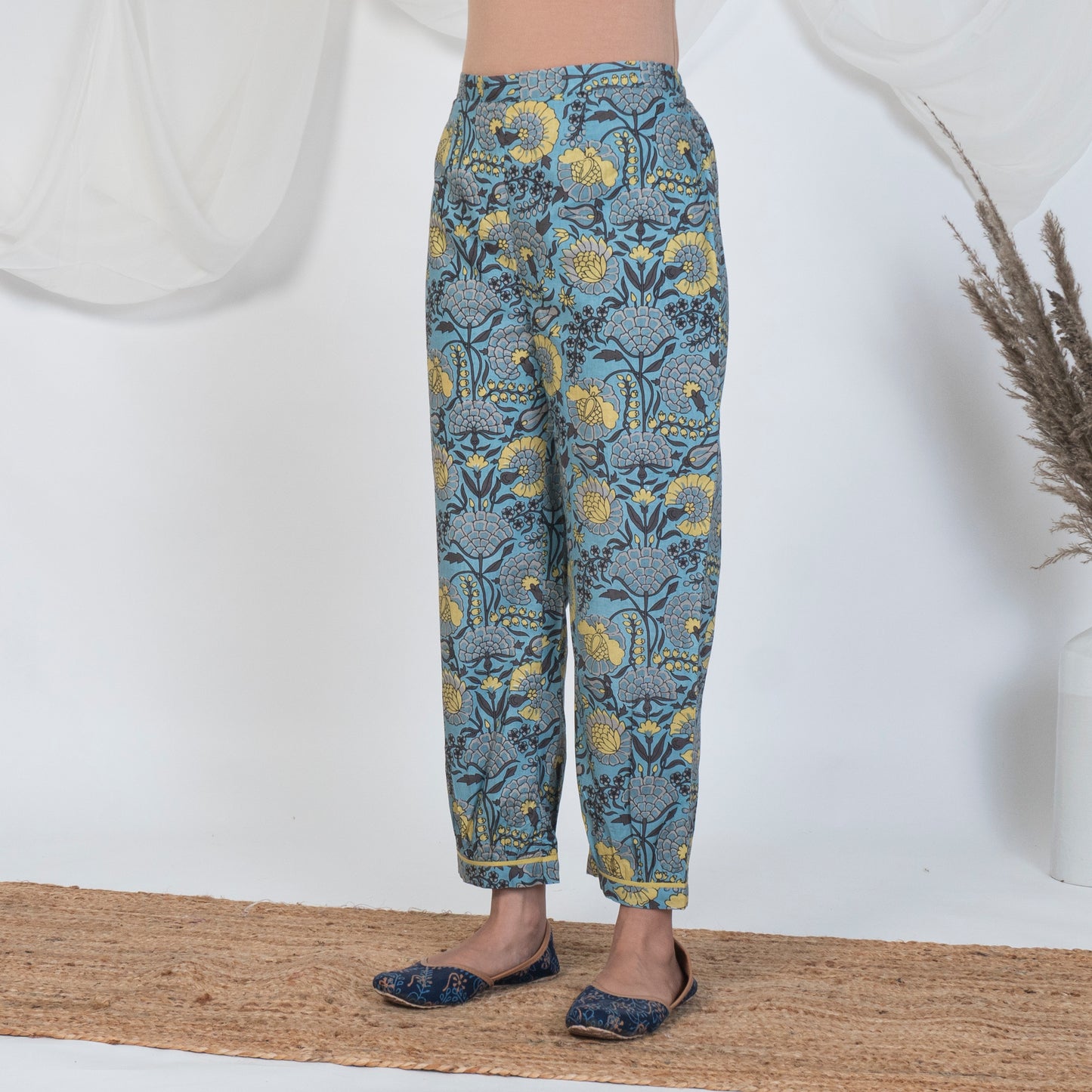 Irani Pants in Blue and Yellow