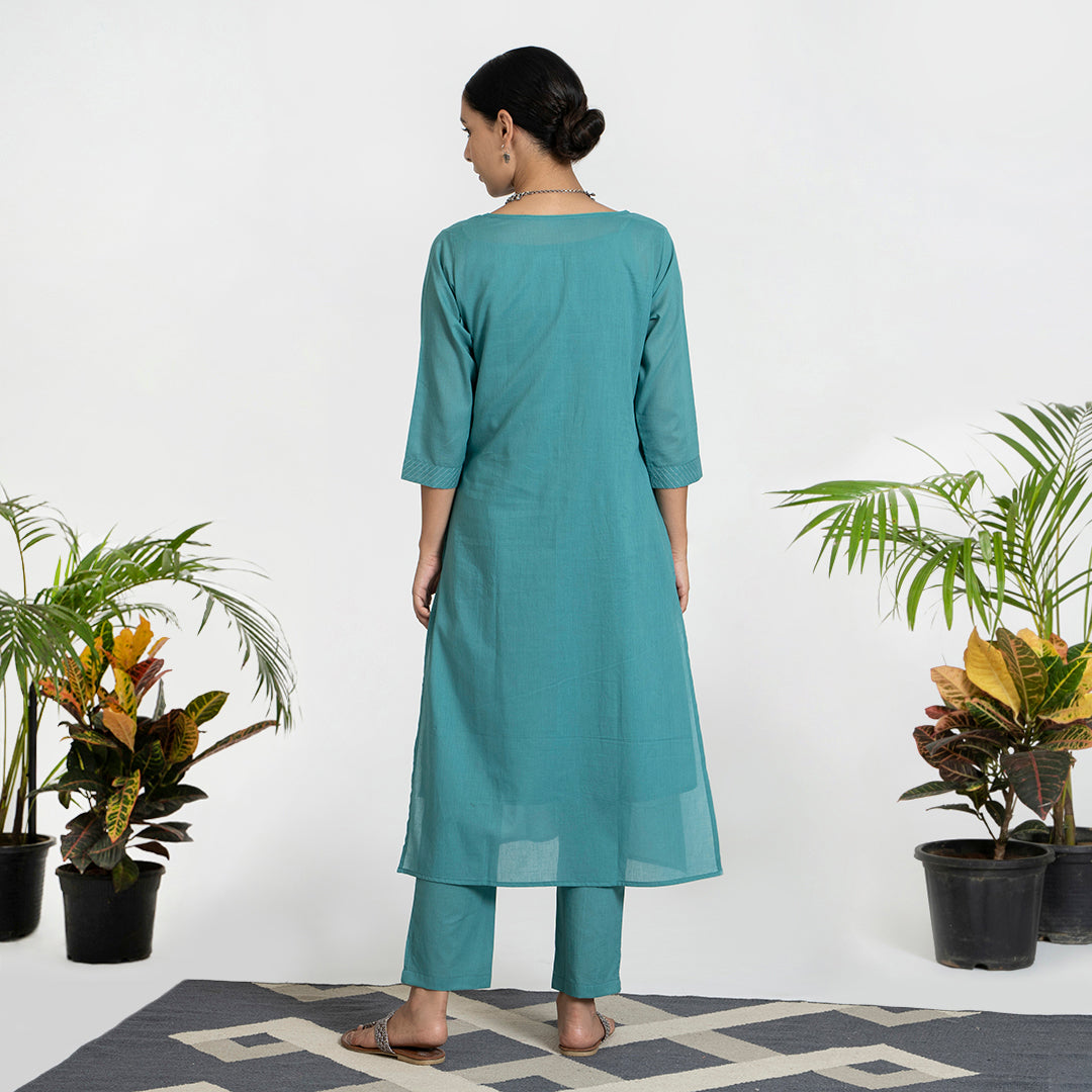 Zari Work on Green Suit