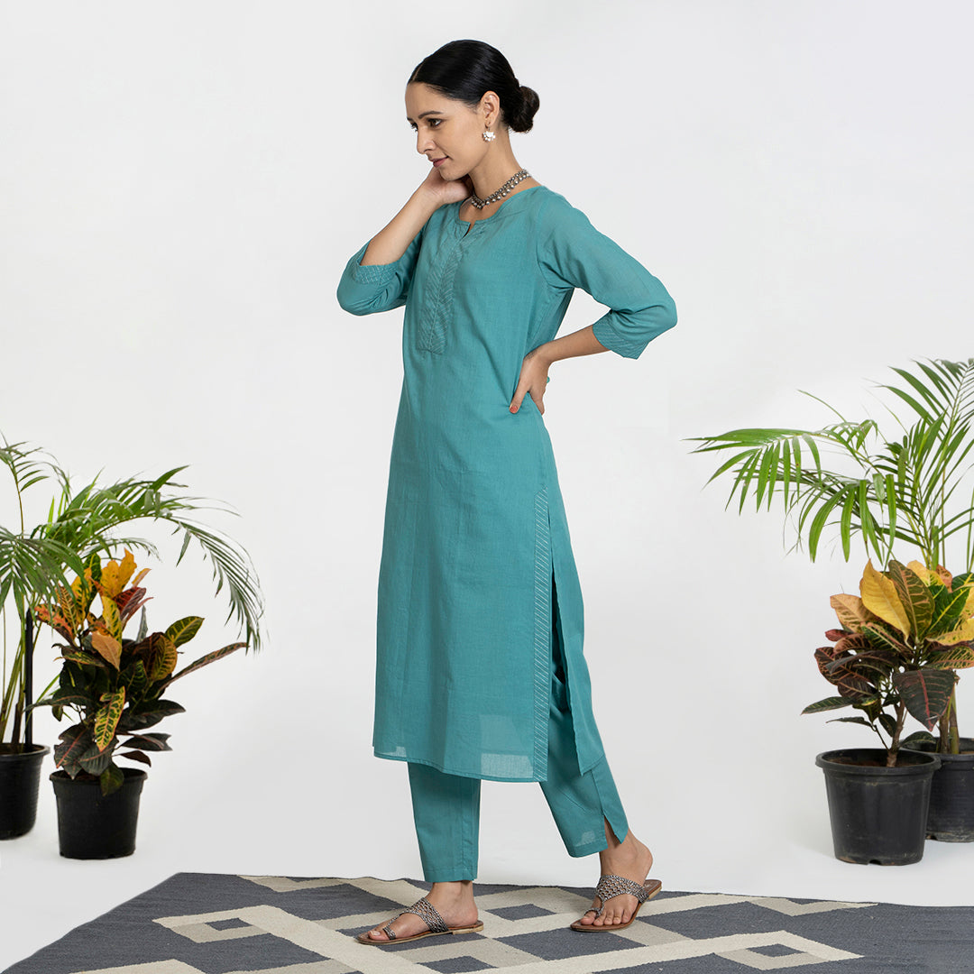 Zari Work on Green Suit