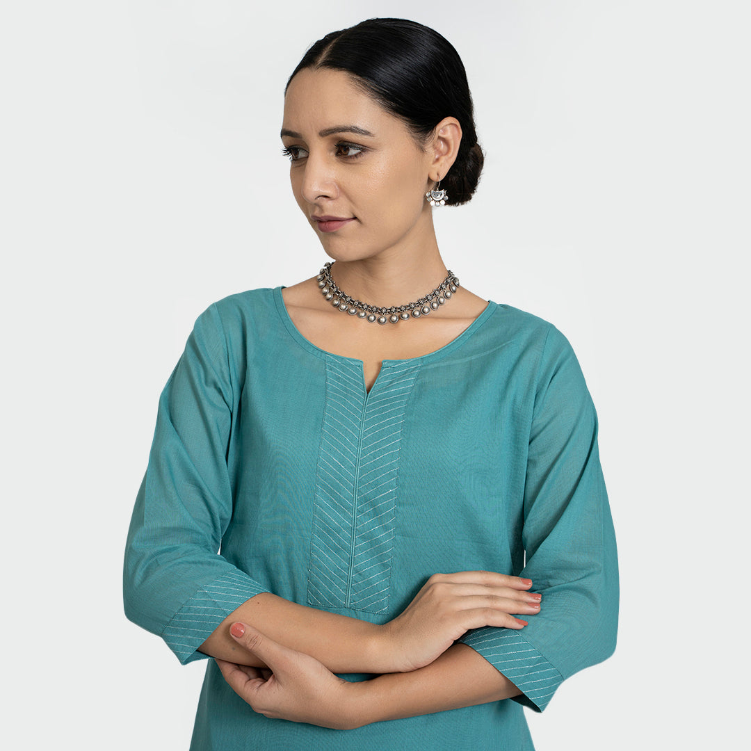 Zari Work on Green Suit
