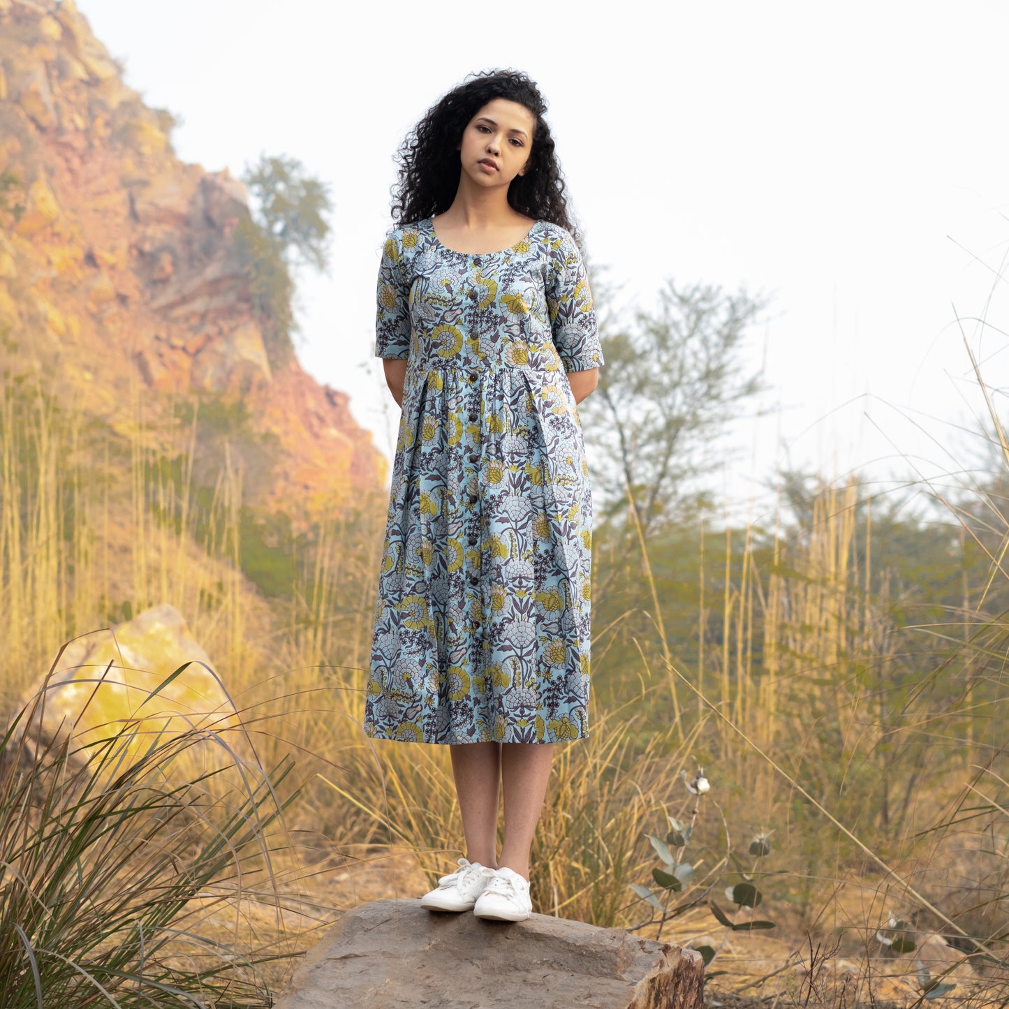 Button down Midi Dress